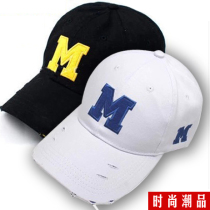 Childrens hat boy tongue sun hat cartoon letter printing Korean version of new leisure travel Black Hat White