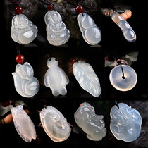Natural chalcedony pendant Guanyin Buddha jade beans Fox safe buckle Golden Cicada Ruyi brave agate pendant