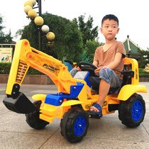 Large childrens excavator can sit and ride electric excavator toy can sit on the baby car Ultra-large excavator remote