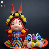 Rabbit old Beijing craft ornaments Chinese style gift soft pottery rabbit Ye 12 Zodiac abroad to send foreigners