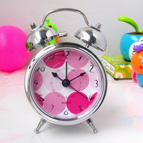 Korean electroplating super large ringtone alarm clock metal bell bell 2 5 inch ultra silent boutique alarm clock night light