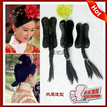 Swallow-tailed wig Qing Dynasty costume beauty flag head GRE wig Fujin hairstyle Palace heart lock Yuyan tail