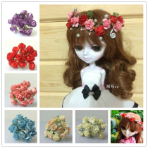 Simulation mini fake bouquet multi-color rose with green leaves small buprip Tang fruit doll DIY bouquet Garland