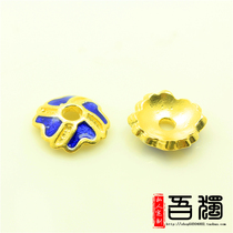 S925 silver Jingtai Blue accessories Loose Beads Flower Tote Blue Bag Beads Gold Plated Pinch Enamel Artisanal DIY Flower Tootto Y001
