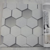 Three-dimensional gray and white hexagonal wallpaper geometry modern wallpaper TV wallpaper special background wall clothing store