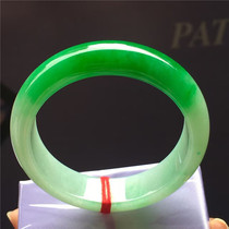 Zhengyang green Myanmar jade bracelet A cargo jade bracelet full of green color floating flowers natural high-grade ice jade bracelet