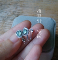 18K platinum ear button with ear nail