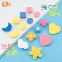 Childrens room handle cartoon color personalized cabinet door drawer round single hole wardrobe soft glue cute simple door handle