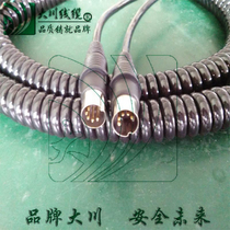 Spring wire spiral spiral cable power cord PU wear-resistant 6-core * 0 15 with shielding work 2 meters