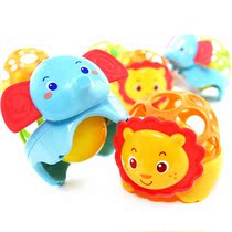 Baby soft rubber ball hand grip ball toy Magic hole hole ball Built-in magic rolling ball with sound and light function
