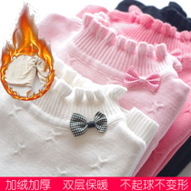 Girl Plus Floss Clothes Child Thickening Wire-Shirt Baby CUHK Boy Double Layer Undershirt White Warm Black Knit Cardiff