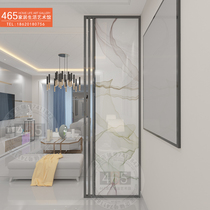 New Chinese art clip silk glass screen partition Wet and dry separation Clip silk abstract painting entrance Modern office