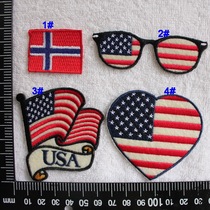 Heart embroidery YD06 Norway American Love Glasses Back Adhesive Pastel Embroidery Chapter