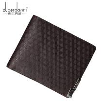 Zoldanie Men Short leather heady dermis Bull Leather Cross Money Clip Business Mens Bag Leather Wallet