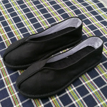 Handmade Lax bottom cloth shoes for men and women Black flat small round mouth comfortable and breathable feet traditional old Beijing cloth shoes