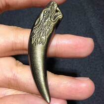 Natural obsidian pendant wolf tooth gold obsidian wolf tooth pendant pendant