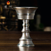 Tibetan village Nepal bronze ghee lamp holder pure copper lamp holder ghee candle holder diameter 8cm