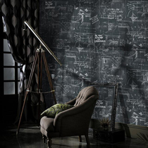 Modern Nordic style wallpaper retro nostalgic blackboard newspaper English letter personality wallpaper Bar Cafe wallpaper