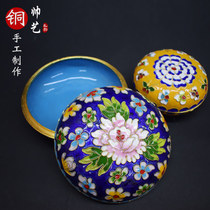 Chinese style features foreign affairs gifts Old Beijing handmade cloisonne traditional craft ornaments silk jewelry box