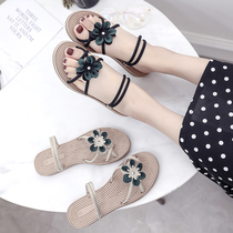 Net red cool slippers womens spring and summer 2021 new shoes Korean flat flat casual fashion student one shoe two wear female sandals