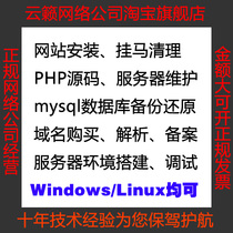 Website installation service PHP source code mysql database backup restore domain name resolution environment