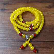 Hetian jade Topaz Xinjiang Gobi jade Colorful jade Huanglong Jade hand string 108 Buddha beads can also be made sweater chain