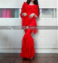 Belly Leather dance suit Exercise served with four-fork lotus leaf Pants Fishing line Lace Desert Dance Booking for Special Price