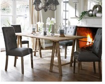 American country retro solid wood table log Workbench learning table console A leg solid wood desk coffee table