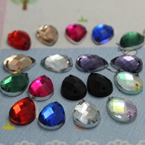 Full 13 yuan color crystal water drop petals shirt clothes luggage handmade decoration button 10 * 14mm