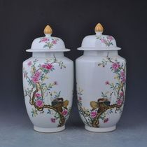 Qing Qianlong pastel flower and bird generals can