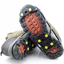 Outdoor new round 6-tooth rubber crampon reinforced simple snow climbing non-slip shoe cover non-slip crambler
