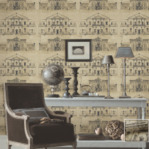 Retro European sketch ancient building Palace wallpaper Nordic classical nostalgic study stairwell background wallpaper