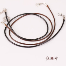 diy jewelry accessories material leather rope wax rope pendant necklace lanyard black rope chain snake skin pattern rope