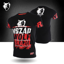 VszapConflict Fight MMA Training Wolf Short Sleeve T-shirt Thai Tiger Fitness Martial Arts Style Muay Thai