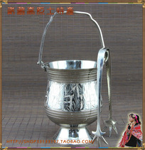Special price~ ~ India imported pure handmade color copper hand carved ice bucket can hold ice cubes
