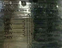 TRANSFORMER REC-T188 CD385VA TRANSFORMER