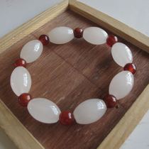 Hetian jade bracelet Xinjiang Kunlun white jade road pass transit bead bracelet
