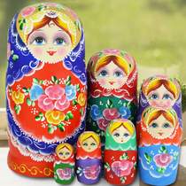 Yakrous hand painted business gift birthday gift basswood brand Russian set doll 7 layers 0701