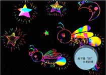 8K camouflage scraping paper thick colorful scraping paper ten pieces one bag to send bamboo pen environmental protection five packs