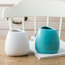 Ceramic hipster Vase Hydroponic Plant Simple Modern Living Room Home Decoration Flower Multi-color flower arrangement