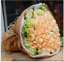 Shanghai Flower Flower Rose Champagne Rose 66 Bouquet Flowers Express Shanghai Birthday Greetings Flowers