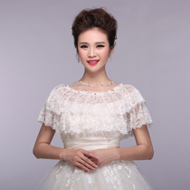 Spring and summer new small shawl bride wedding dress shawl bridesmaid shawl pleated lace thin shawl