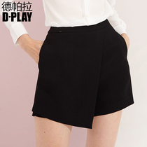 DPLAY de para summer style European and American black strip OL commuter professional high waist shorts simple casual pants