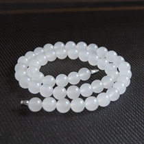 Xinjiang Gobi jade necklace Gobi mutton white jade necklace 10mm