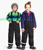 Foreign trade original single tail hm childrens straps ski pants winter warm cotton pants waterproof and windproof