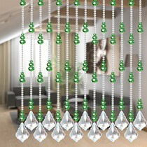 Green crystal Feng Shui treasure gourd bead curtain Glass door curtain Living room partition curtain Bedroom hotel bar table hanging curtain new