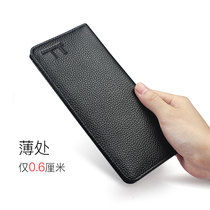 Wallet Mens Length Mens Wallet Ultra Slim Wallet Man length Thin Wallet Bull Leather Soft Youth Hands with wallet