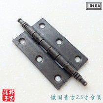 Crown head 2 5 inch hinge American old green ancient cabinet door furniture hinge iron wooden box imitation classical hardware accessories