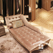 Fabric neoclassical model room gold foil double sofa noble concubine beauty collapsed d218