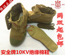 Tianjin Shuangan Factory Safety Brand Electrician Insulated Green Insulated Shoes Labor Protection Shoes Electrician Shoes
